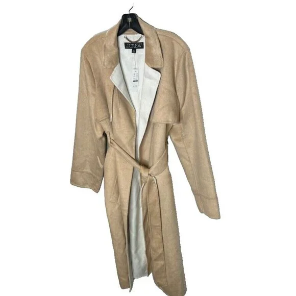 J.Crew $398 Harriet Trench Coat Natural Sand Size L BU070 - Picture 5 of 8
